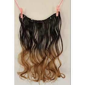 SALE Black-27 ombre volumizer 50g, wavy clip in hair extensions by ProExtend synthetic hair (60cm)
