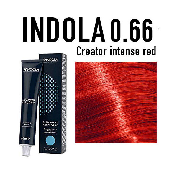 0.66 Creator intense red Indola Professional 60ml +60ml 20vol developer