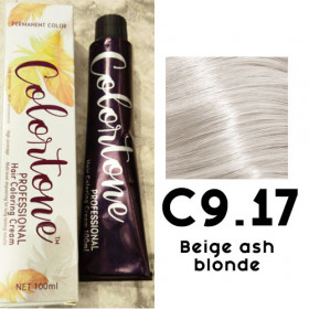 C9-17 Beige ash blonde toner tint Colortone professional  100ml +100ml 20 vol developer