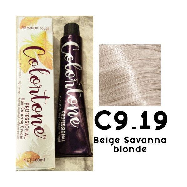 C9-19 Beige savanna blonde toner tint Colortone professional  100ml +100ml 20 vol developer