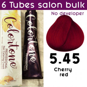 5.45 Cherry red - 6 TUBES pack  (same color, no developer) Colortone professional 100ML