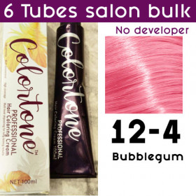C12-4 bubblegum pink - 6 TUBES pack  (same color, no developer) Colortone professional 100ML