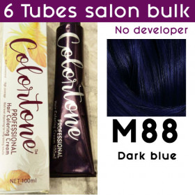 M88 dark blue - 6 TUBES pack  (same color, no developer) Colortone professional 100ML