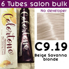C9-19 beige savanna blonde toner - 6 TUBES pack  (same color, no developer) Colortone professional 100ML