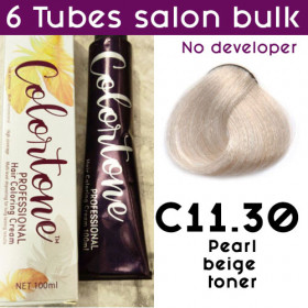 C11-30 Pearl beige blonde toner - 6 TUBES pack  (same color, no developer) Colortone professional 100ML