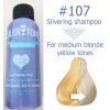 100ml Colortone 107 Medium ash (blue violet) shampoo for medium blonde hair. Semi permanent