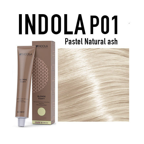P01 Pastel nat ral ash Indola Professional blonde expert permanent toner 60ml +60ml 20vol developer
