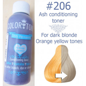 100ml Colortone 206 Ash(blue) toner for light brown hair (Semi permanent)