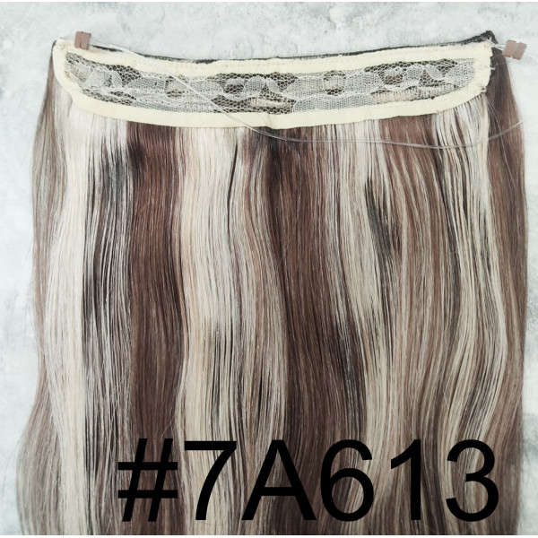 Color 7A613 50cm 60g basic 100% Indian remy Halo extensions