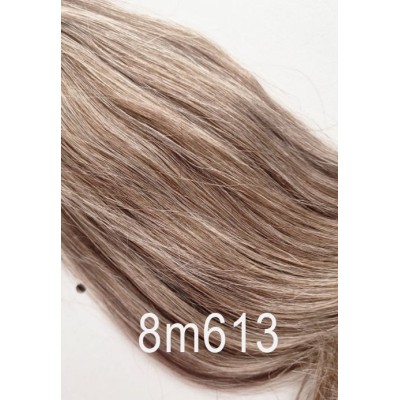 Color 8M613 35cm 60g basic 100% Indian remy velcro ponytail