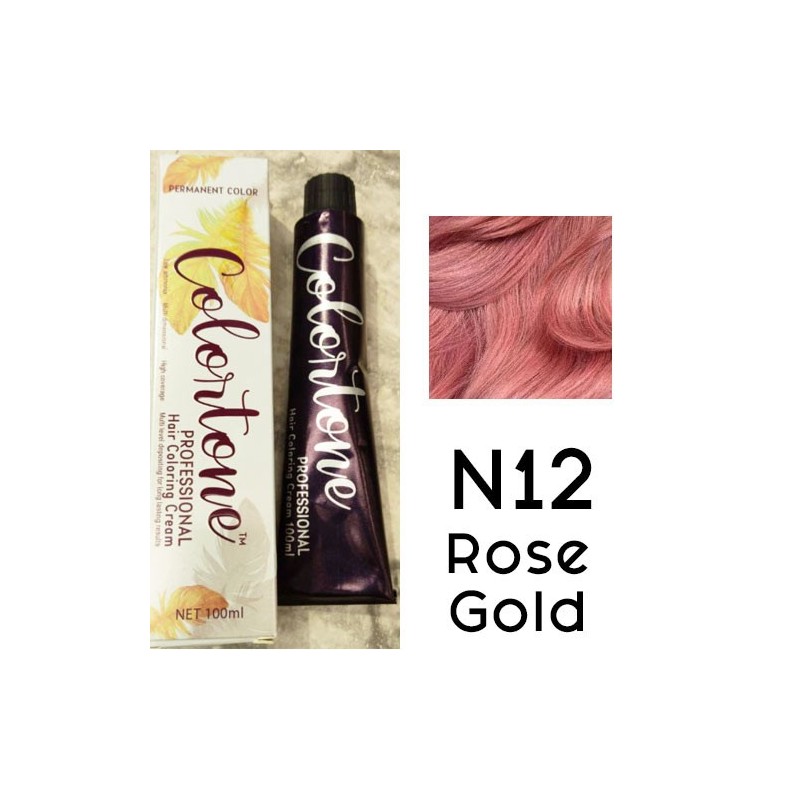 N12 Rose gold Colortone professional  100ml +100ml 20 vol developer