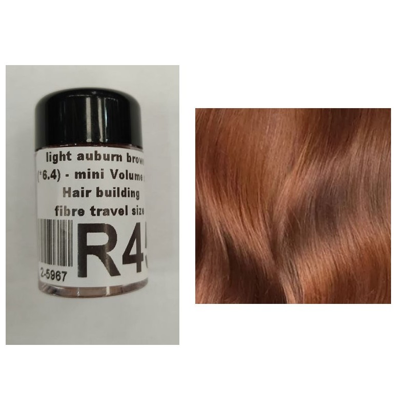 Light auburn brown (*6.4) - mini Volume max Hair building fibre, travel size