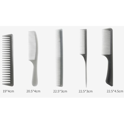 5 pc professional comb set transparent grey