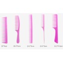 5 pc professional comb set transparent pink