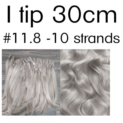 Color 11.8 30cm I tip European remy human hair (10 strands)