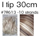 Color 7A613 30cm I tip European remy human hair (10 strands)