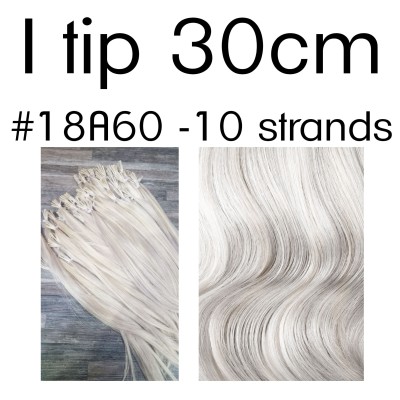 Color 18A60 30cm I tip European remy human hair (10 strands)
