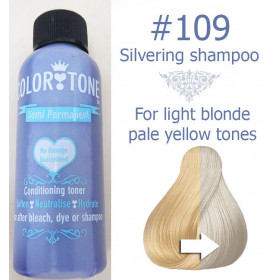 500ml  Colortone 109 Silvering (violet base) toner shampoo for light blonde hair. Semi permanent