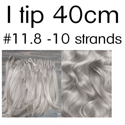 Color 11.8 40cm I tip European remy human hair (10 strands in a bundle)