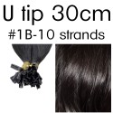 Color 1B 30cm U tip Indian remy human hair (10 strands)