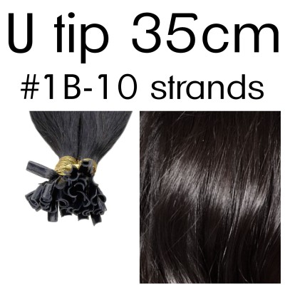 Colors 1B 35cm U tip Indian remy human hair (10 strands)