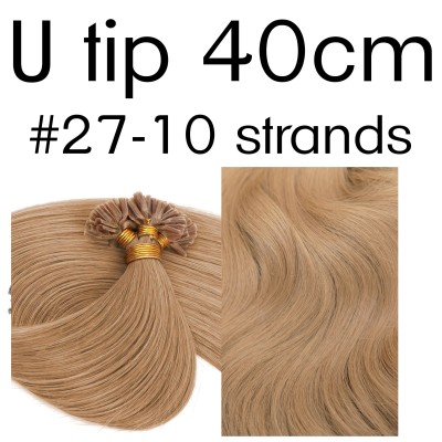 Colors 27 40cm U tip European remy human hair (10 strands)