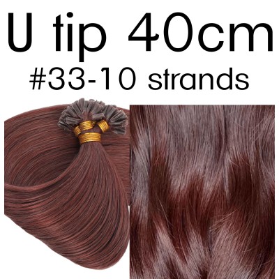 Colors 33 40cm U tip Indian remy human hair (10 strands)