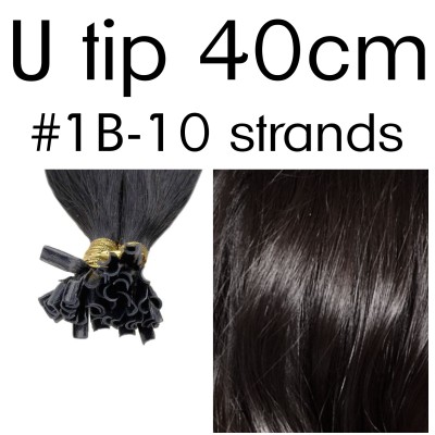 Colors 1B 40cm U tip Indian remy human hair (10 strands)