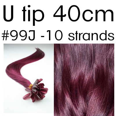 Colors 99J 40cm U tip Indian remy human hair (10 strands)