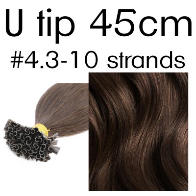 Colors 4.3 45cm U tip Indian remy human hair (10 strands)