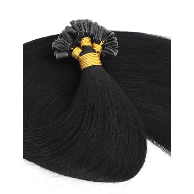 Colors 1 Jet black 45cm U tip Indian remy human hair (10 strands)