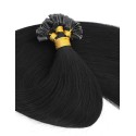 Colors 1 Jet black 50cm U tip Indian remy human hair (10 strands)