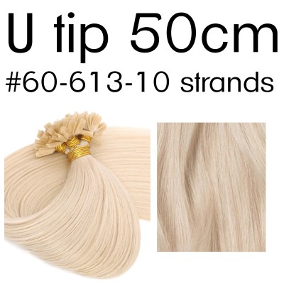 Colors 60-613 50cm U tip European remy human hair (10 strands)