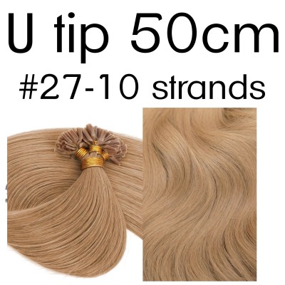 Colors 27 50cm U tip European remy human hair (10 strands)
