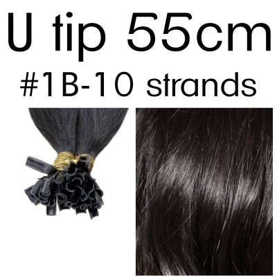Colors 1B 55cm U tip Indian remy human hair (10 strands)