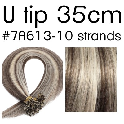 Color 7A613 35cm U tip European remy human hair (10 strands)