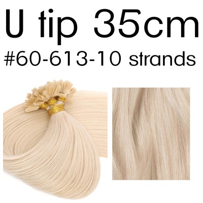 Color 60-613 35cm U tip European remy human hair (10 strands)