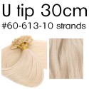 Color 60-613 30cm U tip European remy human hair (10 strands)