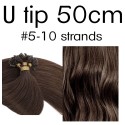 Color 5 50cm U tip Indian remy human hair (10 strands)