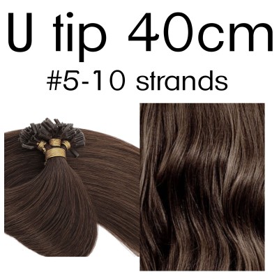 Colors 5 40cm U tip Indian remy human hair (10 strands)
