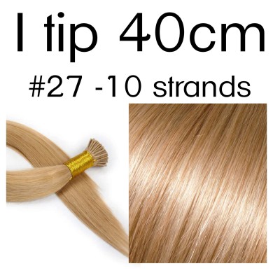 Color 27 40cm I tip European remy human hair (10 strands in a bundle)