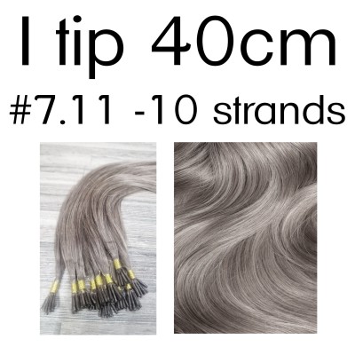 Color 7.11 40cm I tip European remy human hair (10 strands in a bundle)