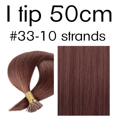 Color 33 50cm I tip Indian remy human hair (10 strands in a bundle)