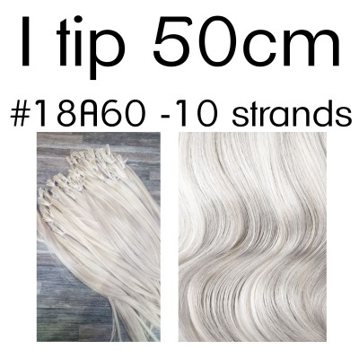 Color 18a60 50cm I tip European remy human hair (10 strands in a bundle)