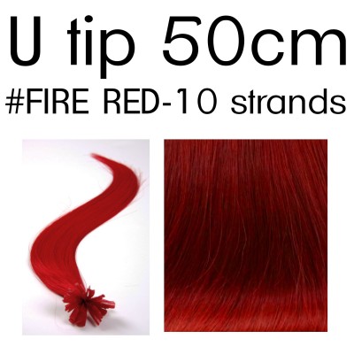 Colors FIRE RED 50cm U tip European remy human hair (10 strands)