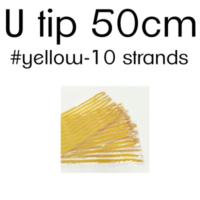 Colors YELLOW 50cm U tip European remy human hair (10 strands)