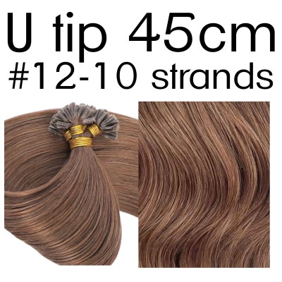 Color 12 45cm U tip European remy human hair (10 strands)