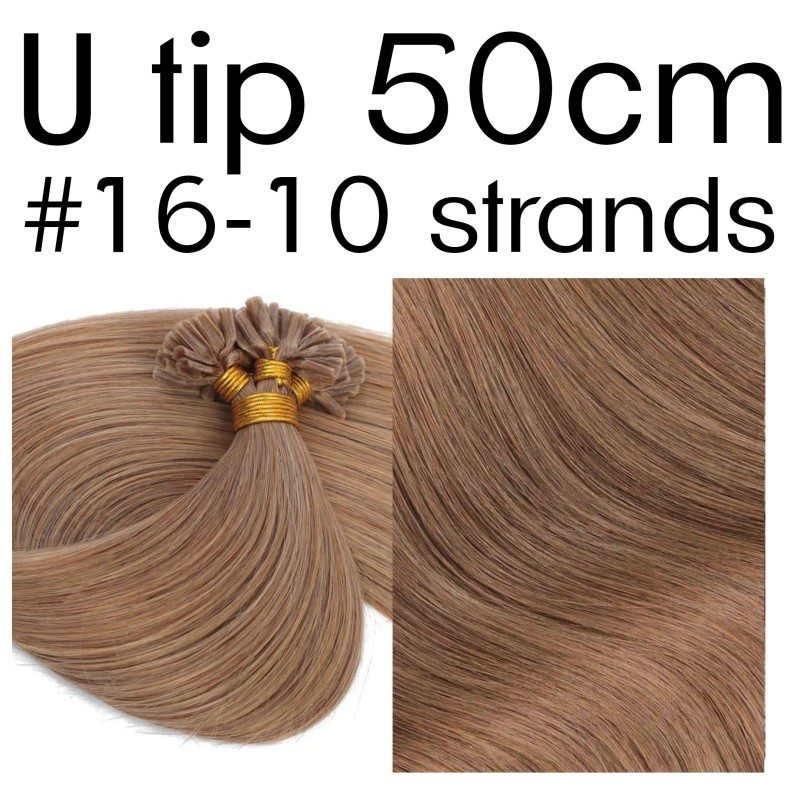 Color 16 50cm U tip European remy human hair (10 strands)