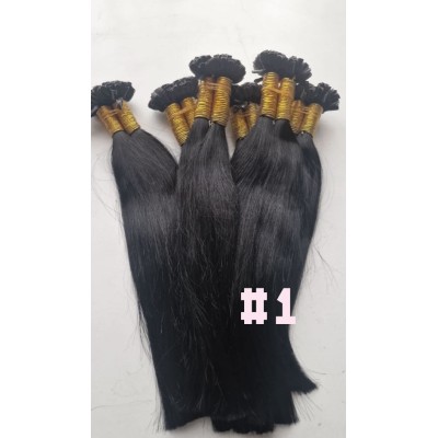 Color 1 Jet black 35cm U tip Indian remy human hair (10 strands)