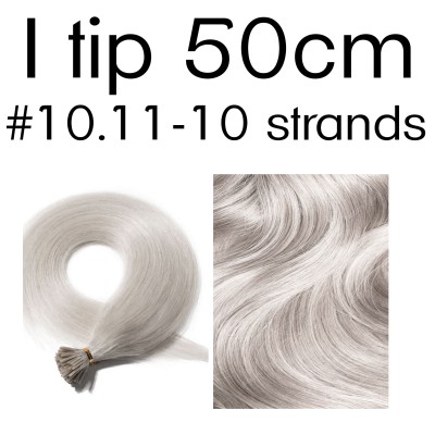 Color 10.11 50cm I tip European remy human hair (10 strands in a bundle)